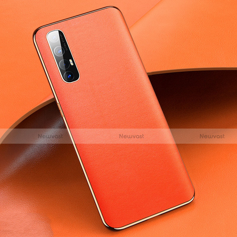Soft Luxury Leather Snap On Case Cover R03 for Oppo Find X2 Neo Orange