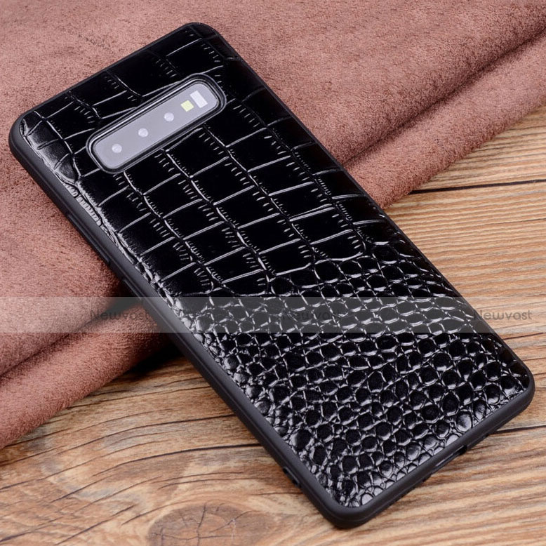 Soft Luxury Leather Snap On Case Cover R03 for Samsung Galaxy S10 Plus