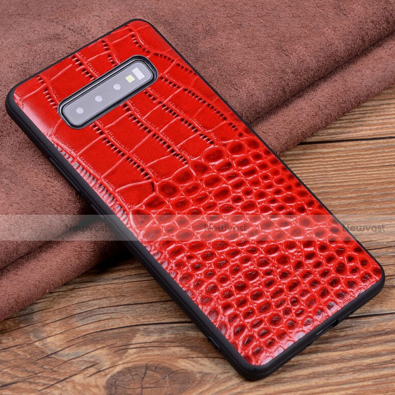 Soft Luxury Leather Snap On Case Cover R03 for Samsung Galaxy S10 Plus