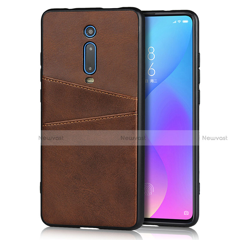 Soft Luxury Leather Snap On Case Cover R03 for Xiaomi Mi 9T Pro Brown