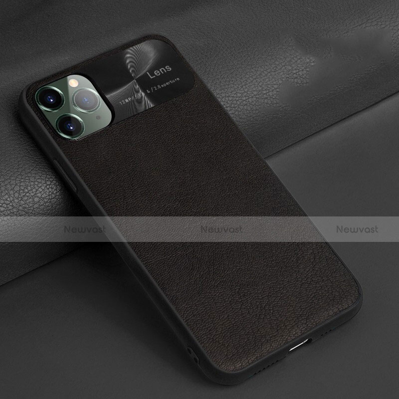 Soft Luxury Leather Snap On Case Cover R04 for Apple iPhone 11 Pro Black