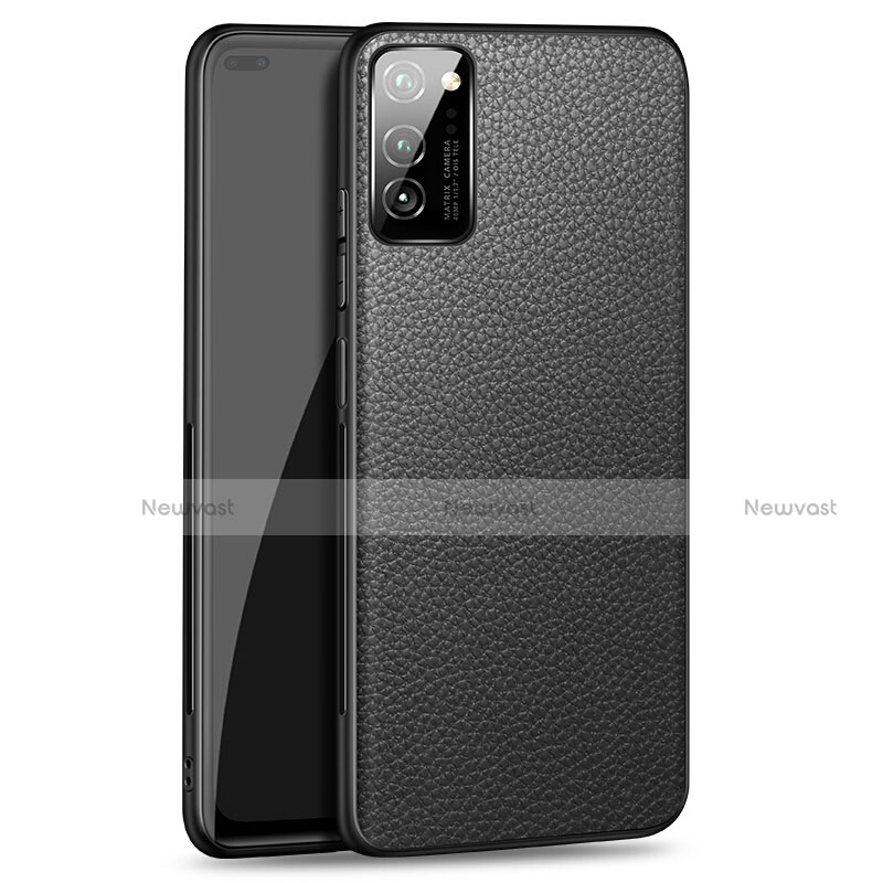 Soft Luxury Leather Snap On Case Cover R04 for Huawei Honor View 30 5G Black