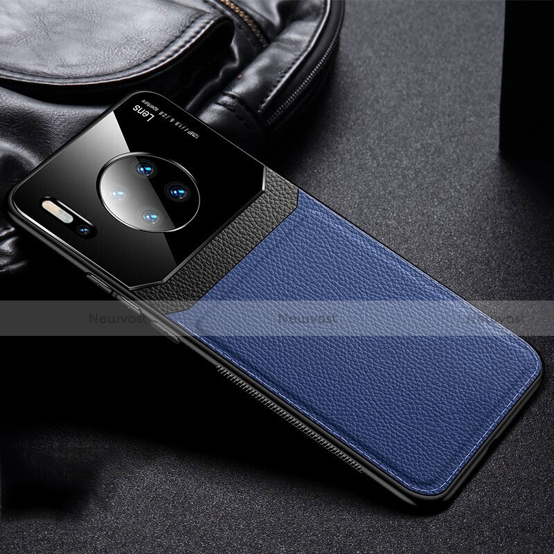 Soft Luxury Leather Snap On Case Cover R04 for Huawei Mate 30E Pro 5G Blue