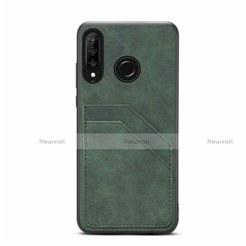 Soft Luxury Leather Snap On Case Cover R04 for Huawei P30 Lite New Edition Green