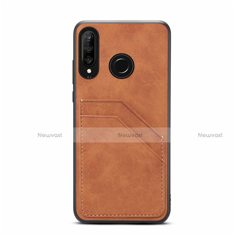 Soft Luxury Leather Snap On Case Cover R04 for Huawei P30 Lite New Edition Orange