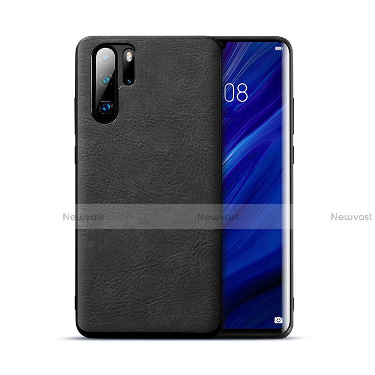 Soft Luxury Leather Snap On Case Cover R04 for Huawei P30 Pro Black