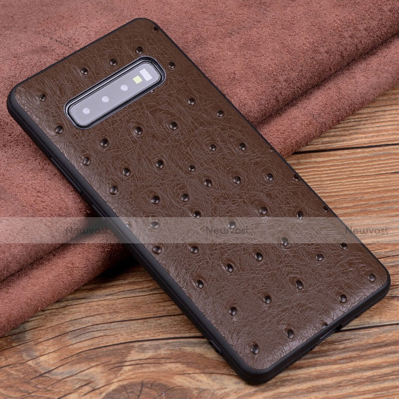 Soft Luxury Leather Snap On Case Cover R04 for Samsung Galaxy S10 Plus