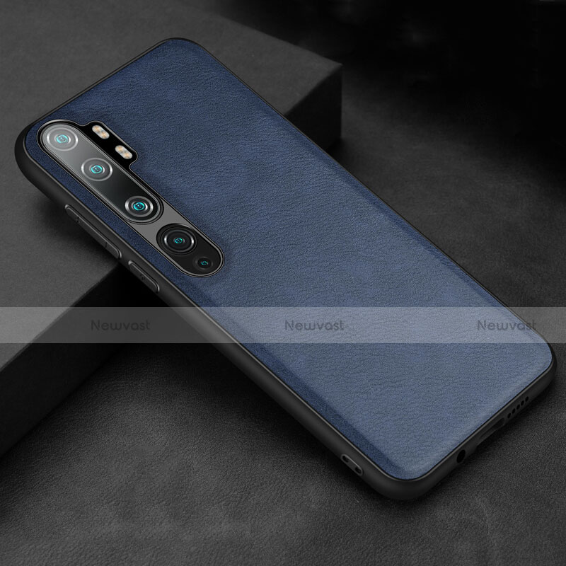 Soft Luxury Leather Snap On Case Cover R04 for Xiaomi Mi Note 10 Pro Blue