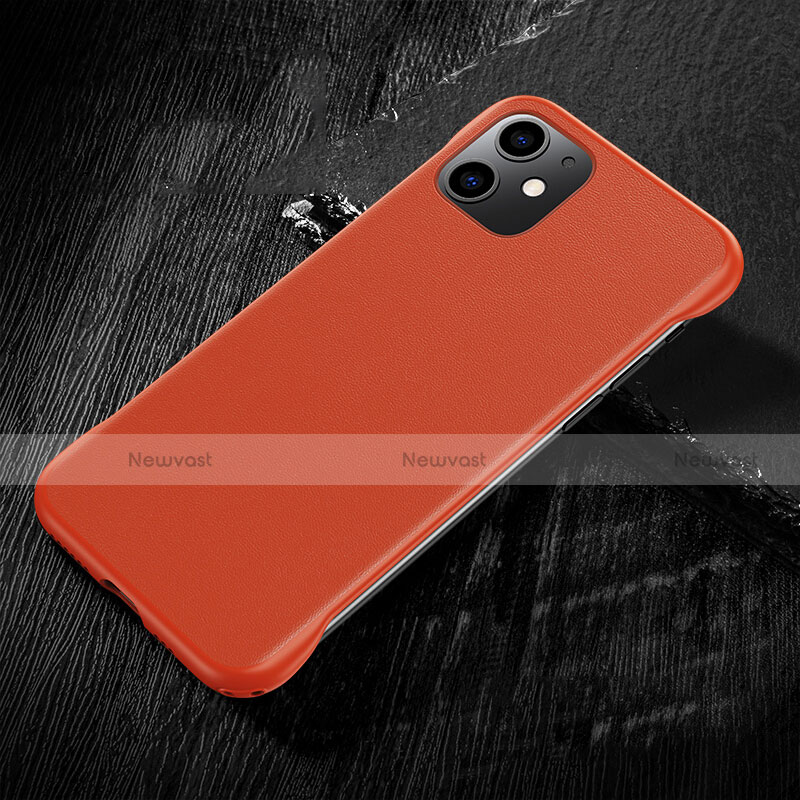Soft Luxury Leather Snap On Case Cover R05 for Apple iPhone 11 Orange