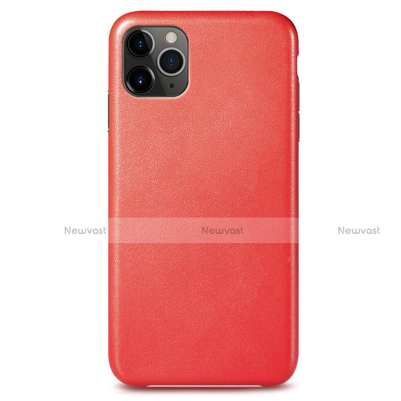 Soft Luxury Leather Snap On Case Cover R05 for Apple iPhone 11 Pro Max Red