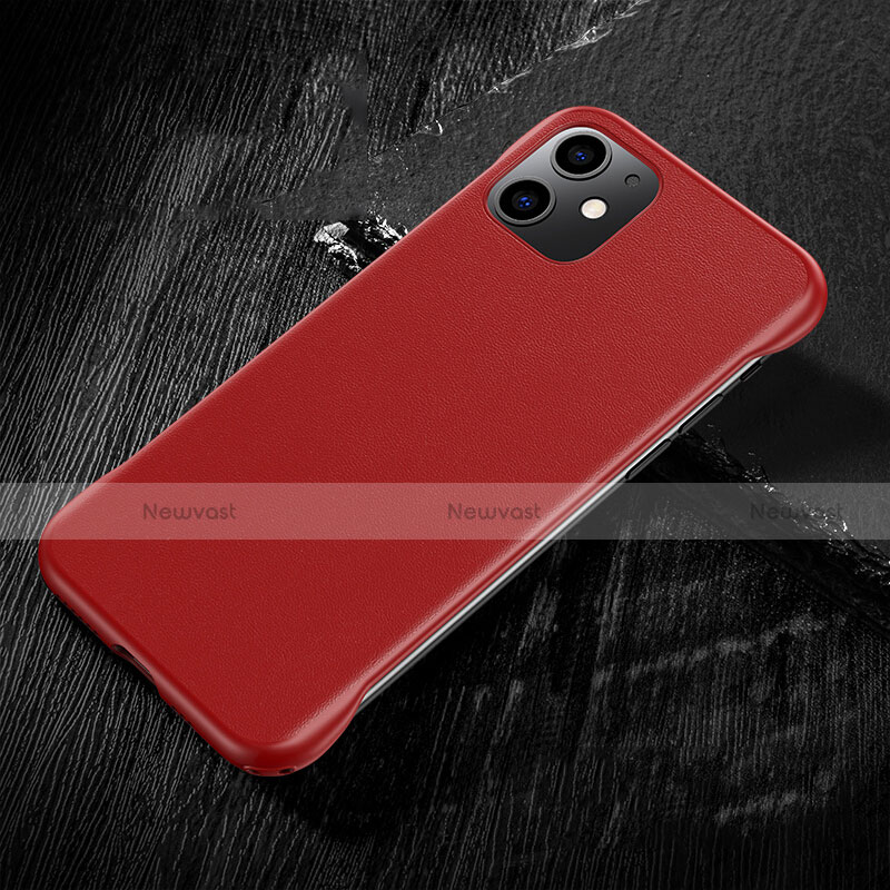 Soft Luxury Leather Snap On Case Cover R05 for Apple iPhone 11 Red