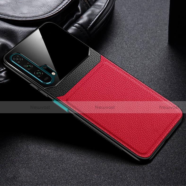 Soft Luxury Leather Snap On Case Cover R05 for Huawei Honor 20 Pro Red