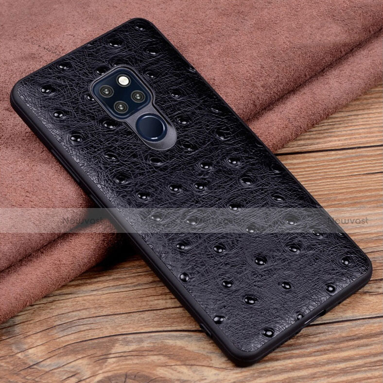 Soft Luxury Leather Snap On Case Cover R05 for Huawei Mate 20 Black