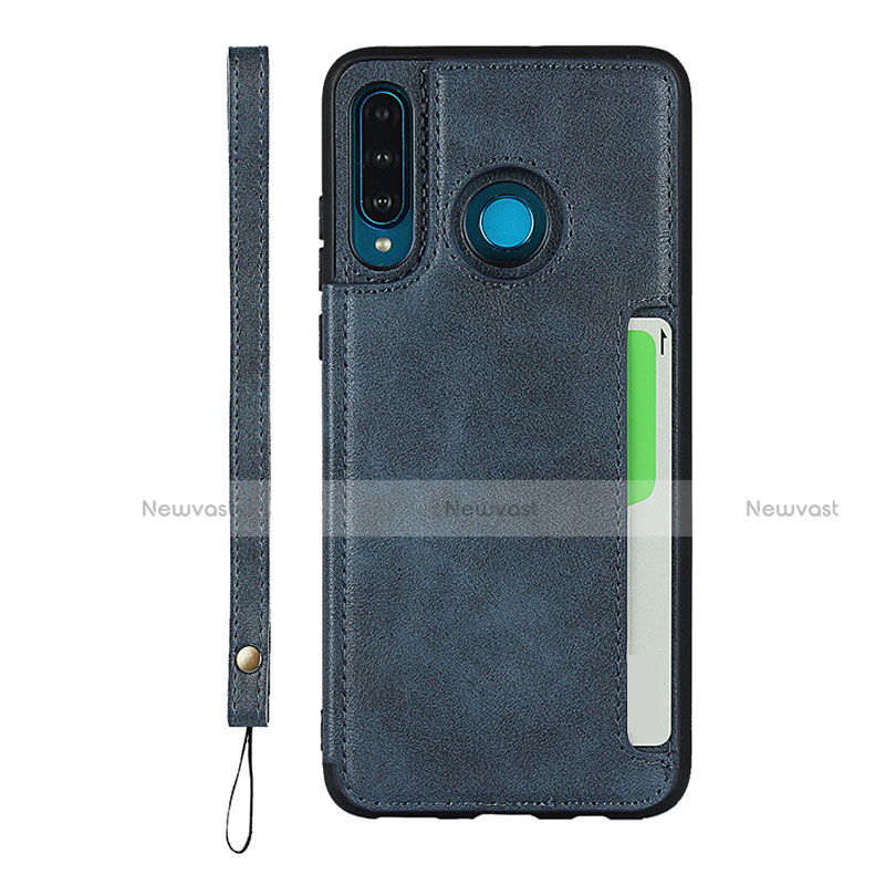 Soft Luxury Leather Snap On Case Cover R05 for Huawei P30 Lite New Edition