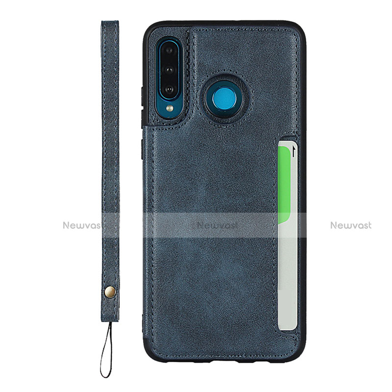 Soft Luxury Leather Snap On Case Cover R05 for Huawei P30 Lite XL