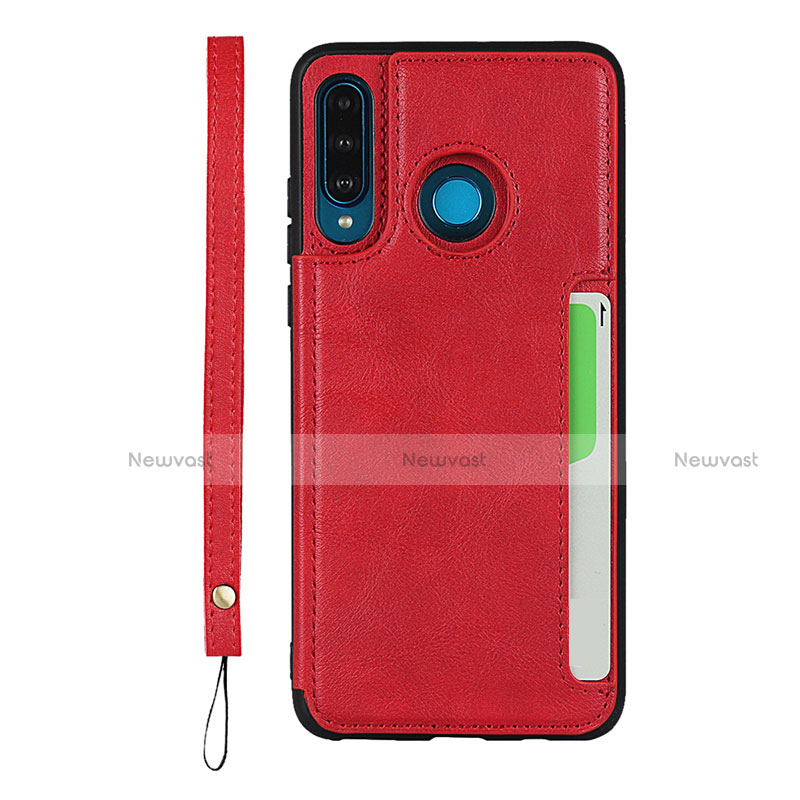 Soft Luxury Leather Snap On Case Cover R05 for Huawei P30 Lite XL