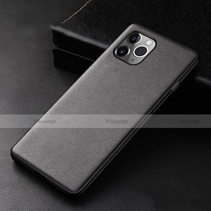 Soft Luxury Leather Snap On Case Cover R06 for Apple iPhone 11 Pro Max Black