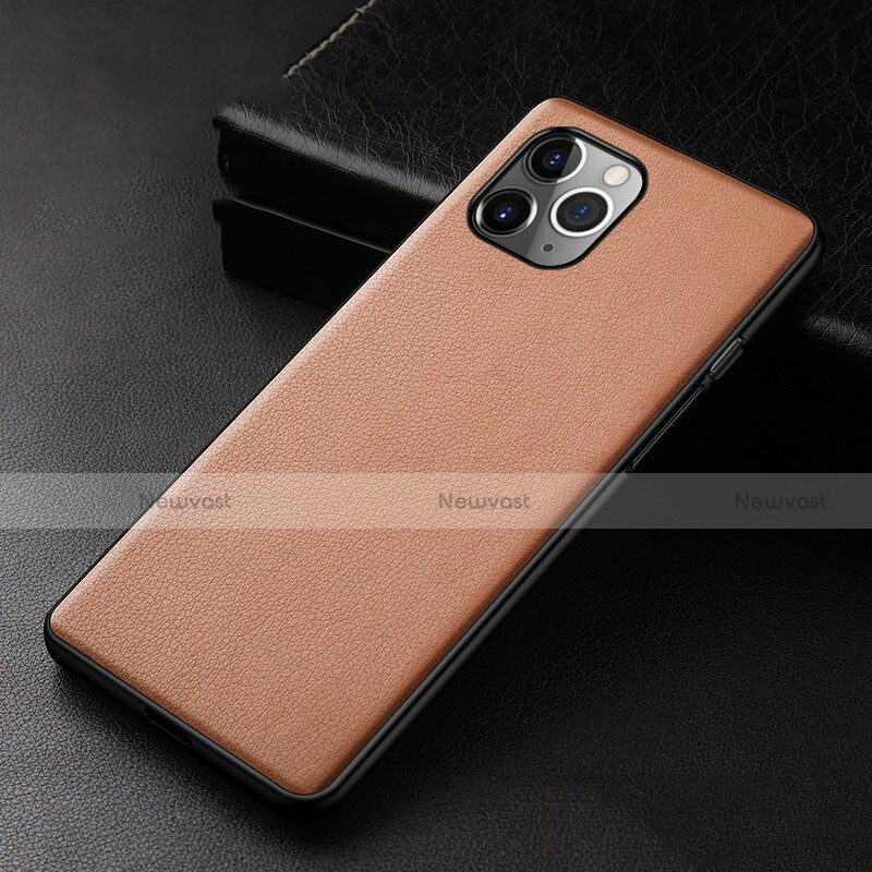 Soft Luxury Leather Snap On Case Cover R06 for Apple iPhone 11 Pro Max Orange