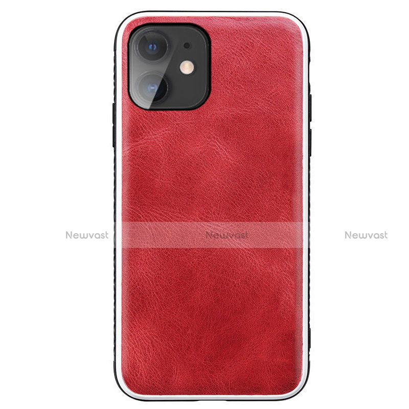 Soft Luxury Leather Snap On Case Cover R06 for Apple iPhone 11 Red