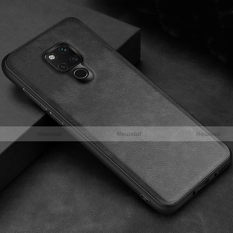 Soft Luxury Leather Snap On Case Cover R06 for Huawei Mate 20 X 5G Black