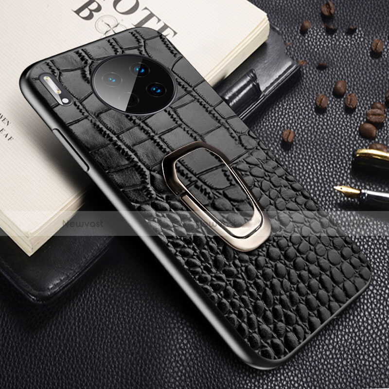 Soft Luxury Leather Snap On Case Cover R06 for Huawei Mate 30 Pro 5G Black