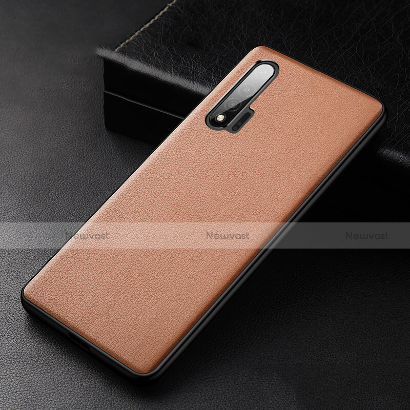 Soft Luxury Leather Snap On Case Cover R06 for Huawei Nova 6 5G Orange