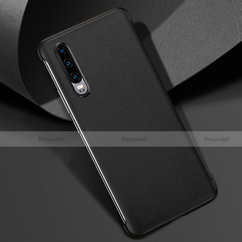 Soft Luxury Leather Snap On Case Cover R06 for Huawei P30 Black