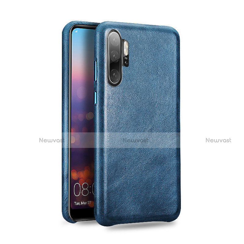 Soft Luxury Leather Snap On Case Cover R06 for Huawei P30 Pro New Edition Blue