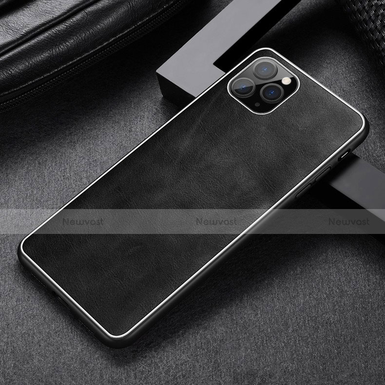 Soft Luxury Leather Snap On Case Cover R07 for Apple iPhone 11 Pro Black