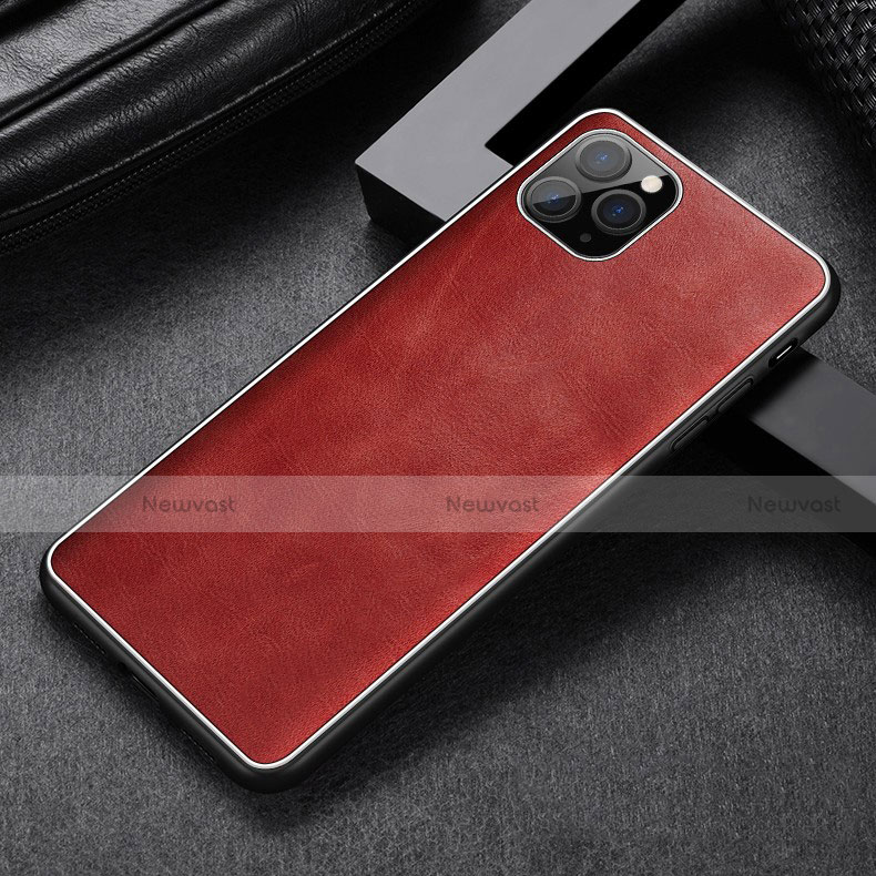 Soft Luxury Leather Snap On Case Cover R07 for Apple iPhone 11 Pro Max Red