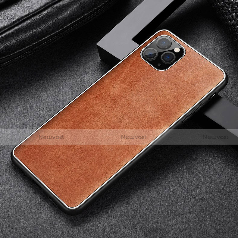 Soft Luxury Leather Snap On Case Cover R07 for Apple iPhone 11 Pro Orange