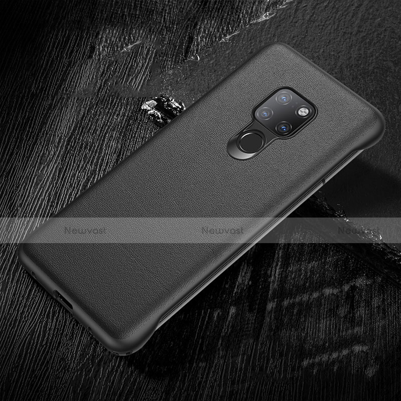 Soft Luxury Leather Snap On Case Cover R07 for Huawei Mate 20 Black