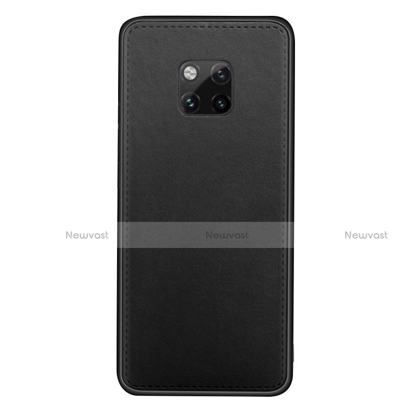 Soft Luxury Leather Snap On Case Cover R07 for Huawei Mate 20 Pro Black