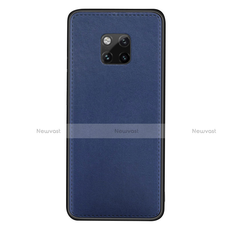 Soft Luxury Leather Snap On Case Cover R07 for Huawei Mate 20 Pro Blue