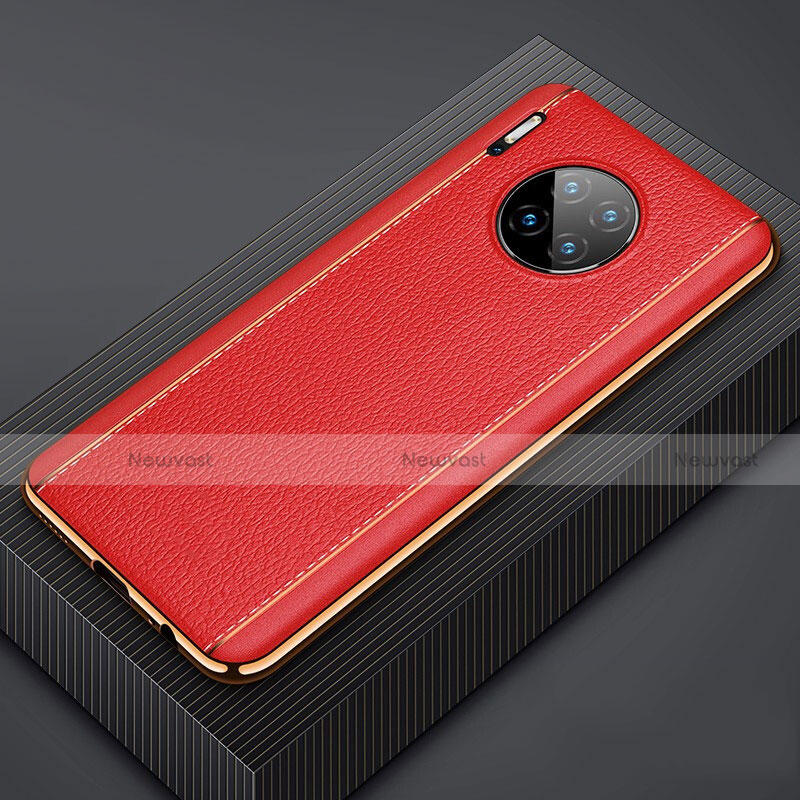 Soft Luxury Leather Snap On Case Cover R07 for Huawei Mate 30 5G Red