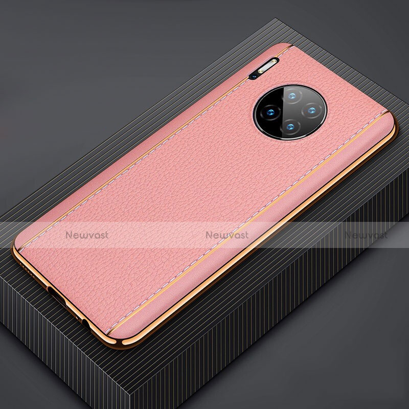 Soft Luxury Leather Snap On Case Cover R07 for Huawei Mate 30 Pro Pink