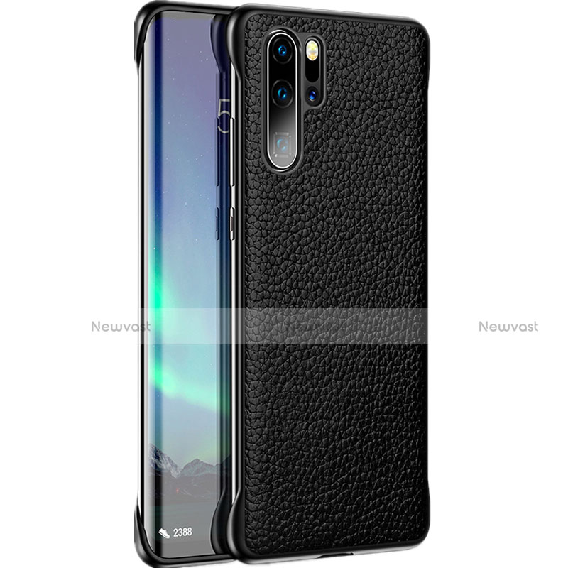 Soft Luxury Leather Snap On Case Cover R07 for Huawei P30 Pro New Edition Black