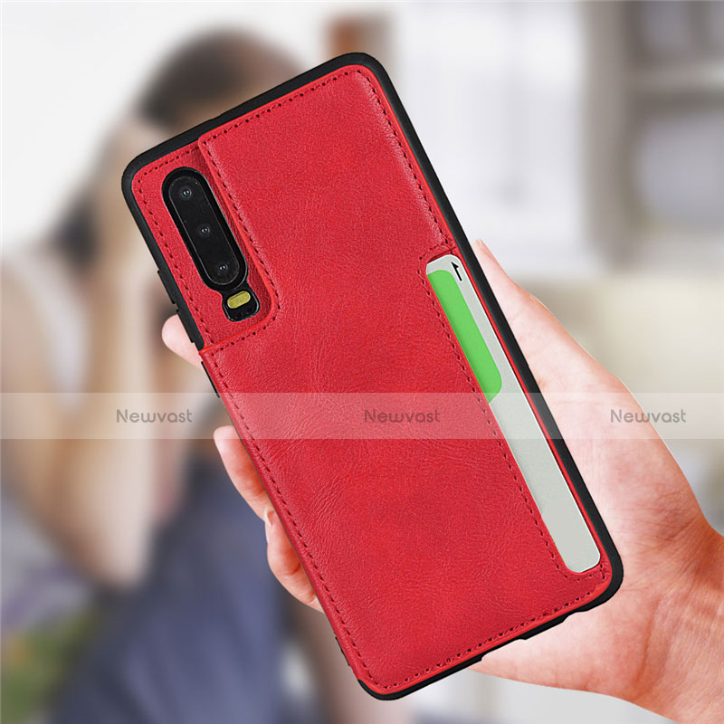 Soft Luxury Leather Snap On Case Cover R08 for Huawei P30