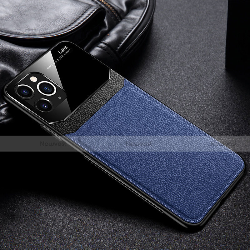 Soft Luxury Leather Snap On Case Cover R09 for Apple iPhone 11 Pro Max Blue