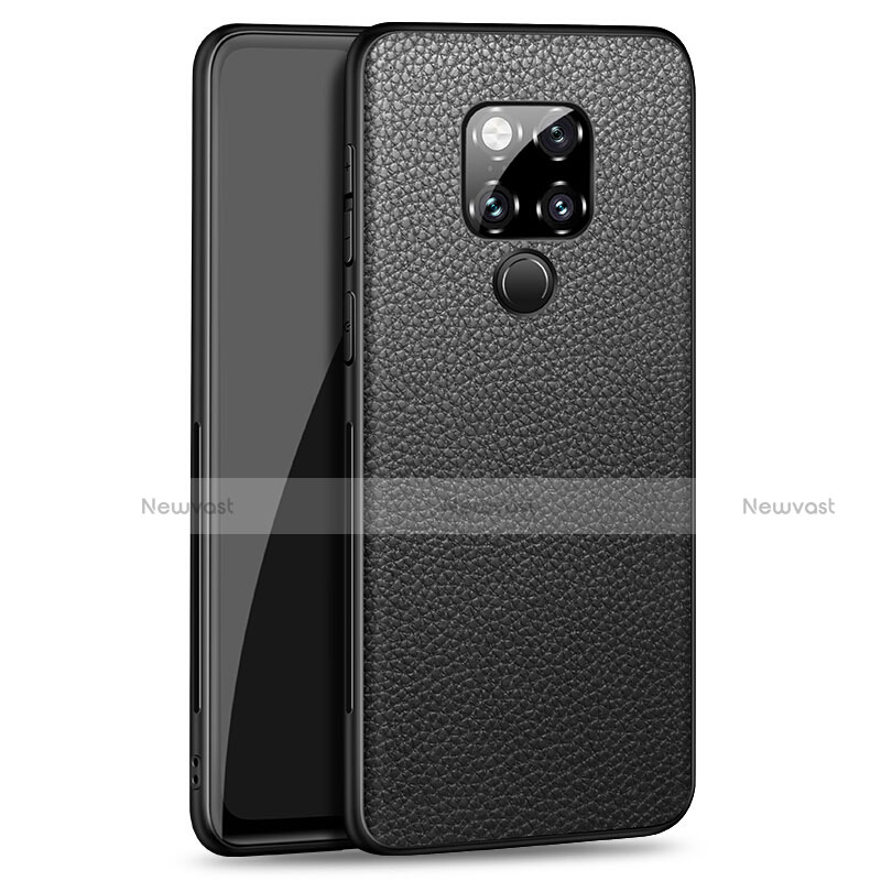 Soft Luxury Leather Snap On Case Cover R09 for Huawei Mate 20 X 5G Black