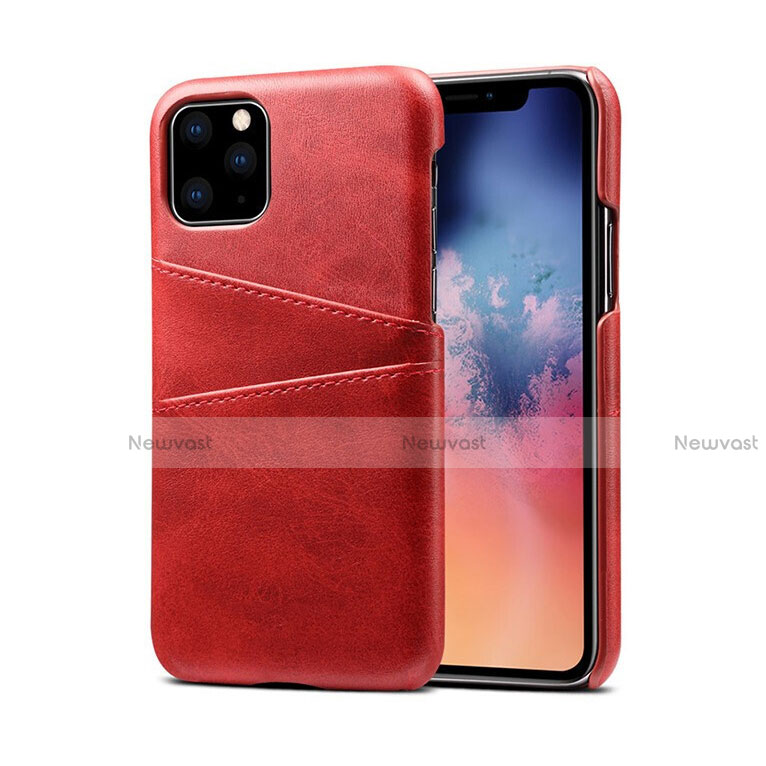 Soft Luxury Leather Snap On Case Cover R10 for Apple iPhone 11 Pro Max Red