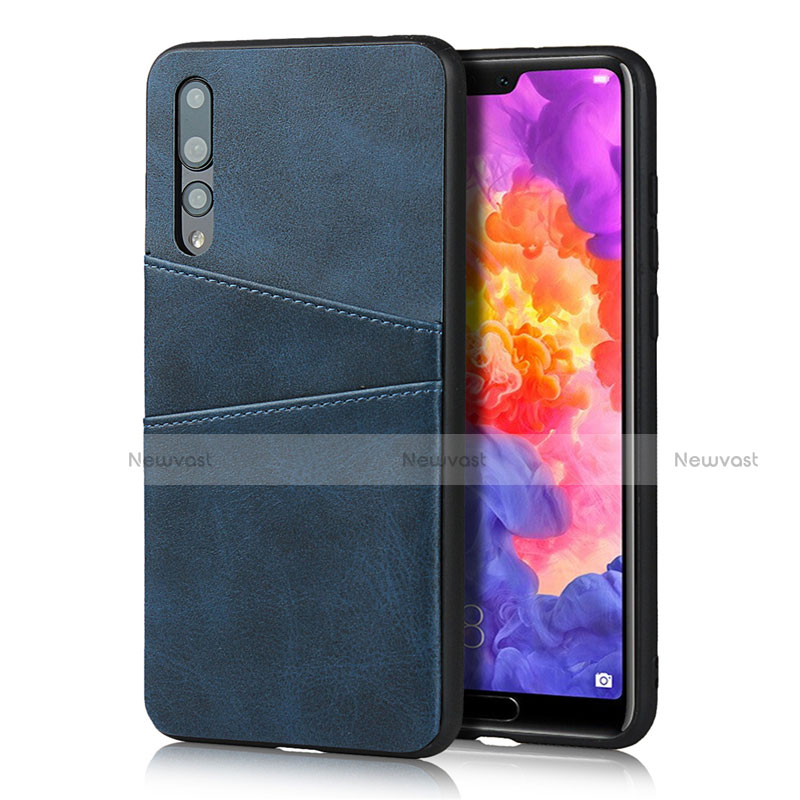 Soft Luxury Leather Snap On Case Cover R10 for Huawei P20 Pro Blue