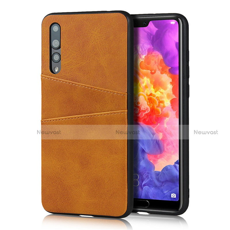 Soft Luxury Leather Snap On Case Cover R10 for Huawei P20 Pro Orange