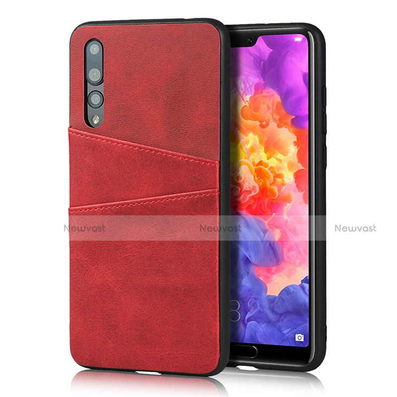 Soft Luxury Leather Snap On Case Cover R10 for Huawei P20 Pro Red