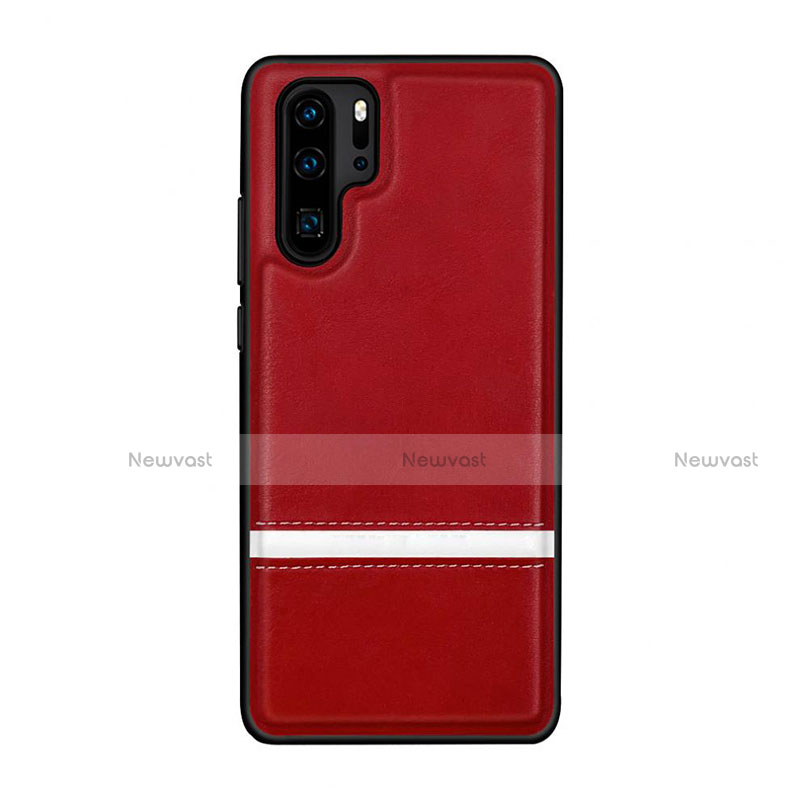 Soft Luxury Leather Snap On Case Cover R10 for Huawei P30 Pro Red