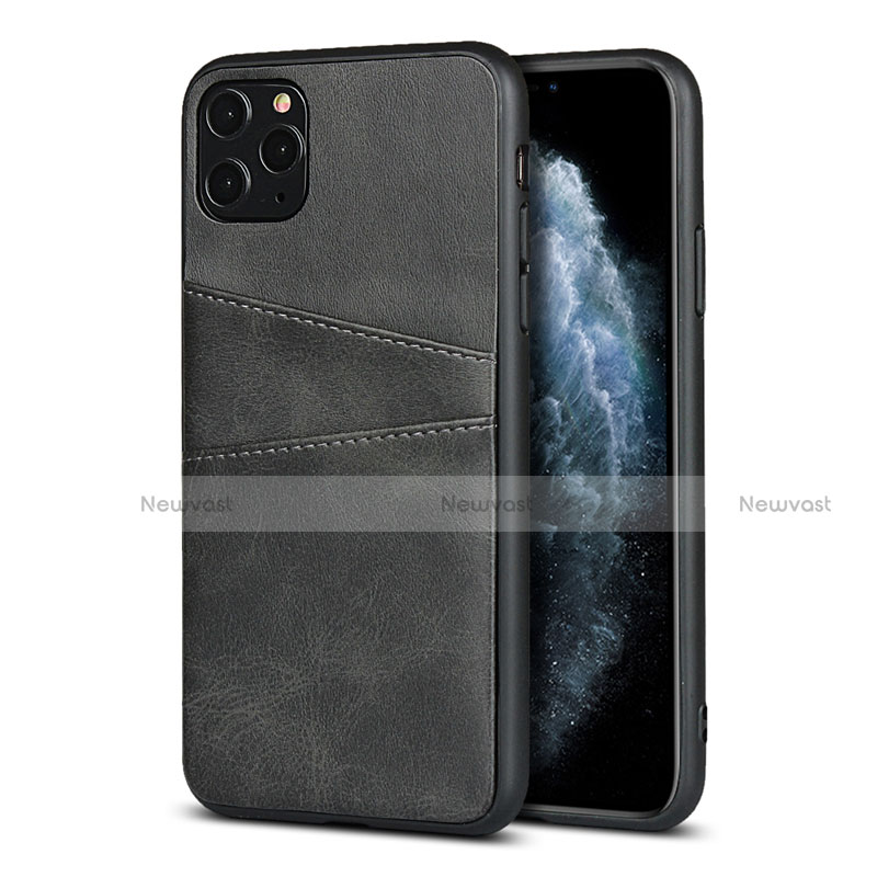 Soft Luxury Leather Snap On Case Cover R15 for Apple iPhone 11 Pro Black
