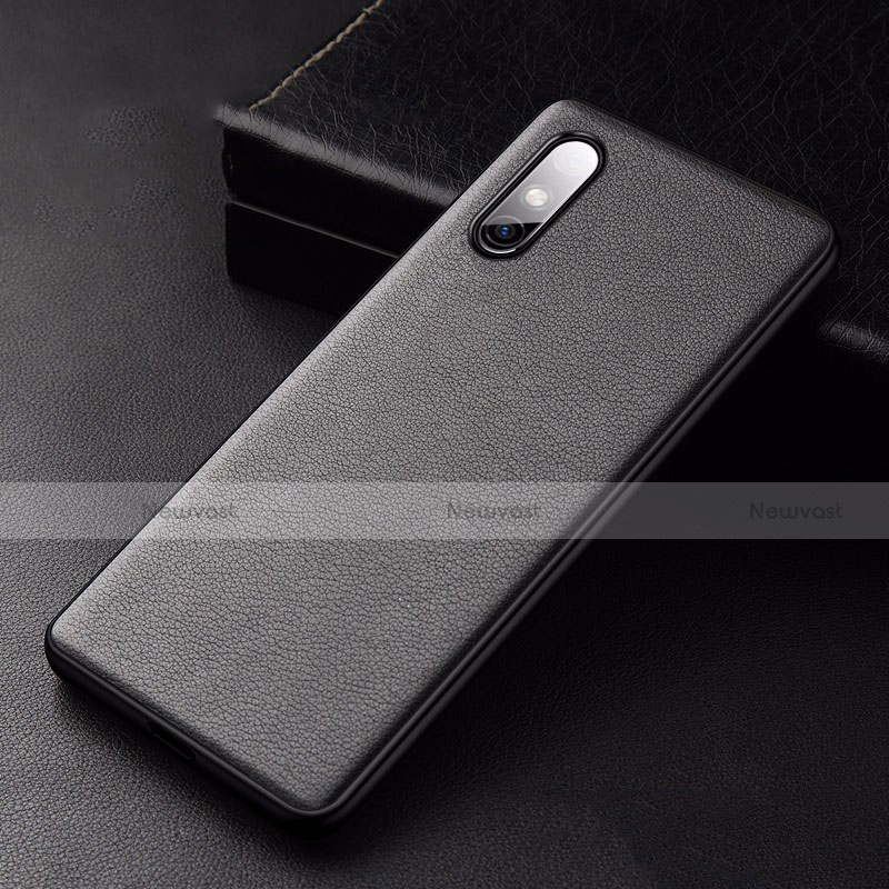 Soft Luxury Leather Snap On Case Cover S01 for Huawei Enjoy 10e Black
