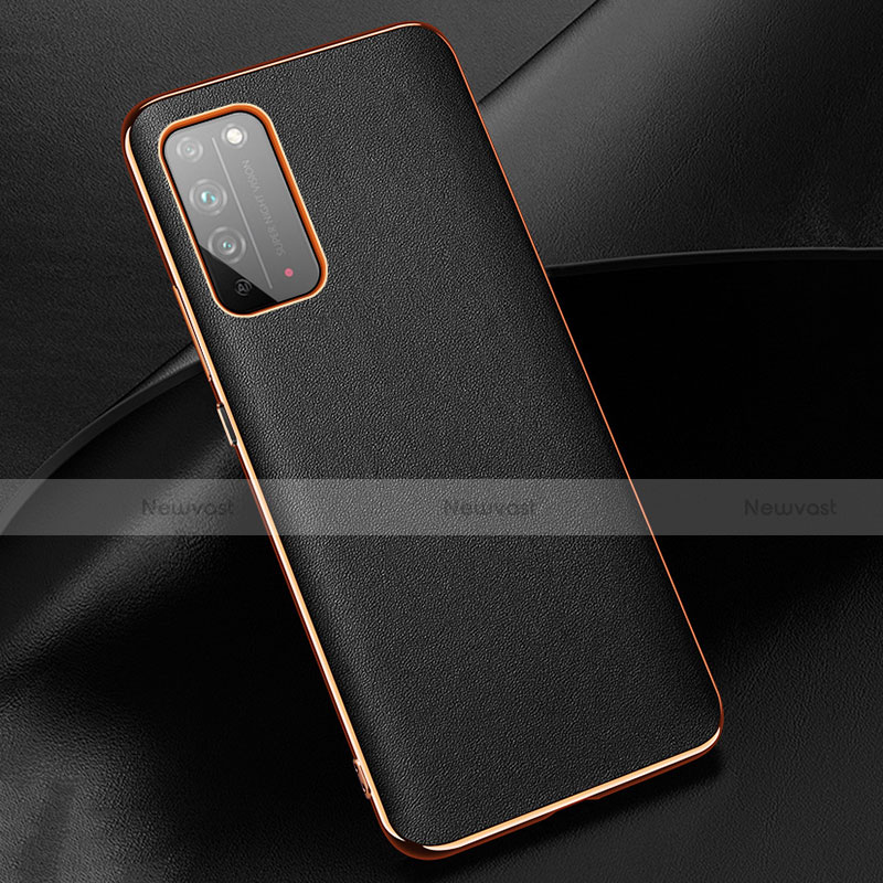 Soft Luxury Leather Snap On Case Cover S01 for Huawei Honor X10 5G Black