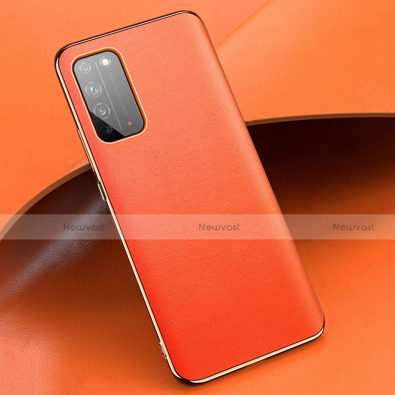 Soft Luxury Leather Snap On Case Cover S01 for Huawei Honor X10 5G Orange