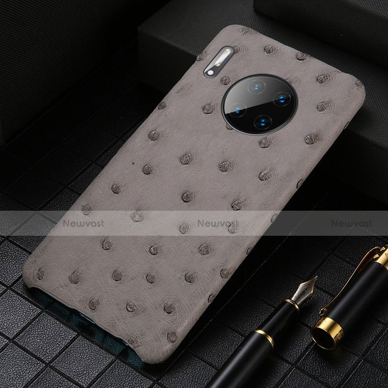 Soft Luxury Leather Snap On Case Cover S01 for Huawei Mate 30 Gray